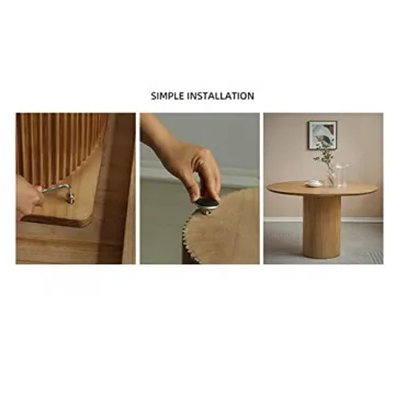 NIUYAO 35.5" Round Solid Wood Dining Table - Modern Elegance