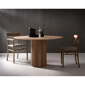 NIUYAO 35.5" Round Solid Wood Dining Table - Modern Elegance
