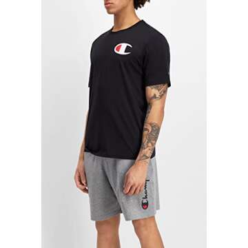 Champion Men's Classic Jersey Script T-Shirt, Black, XL