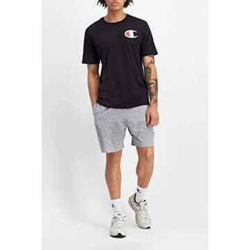 Champion Men's Classic Jersey Script T-Shirt, Black, XL