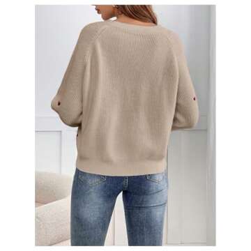 Verdusa Women's Cute Heart Print Button Down Cardigan Cute V Neck Long Sleeve Knit Sweater Cardigan ...