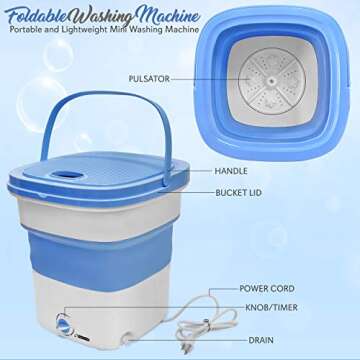 Pure Clean Mini Portable Washing Machine for Travel