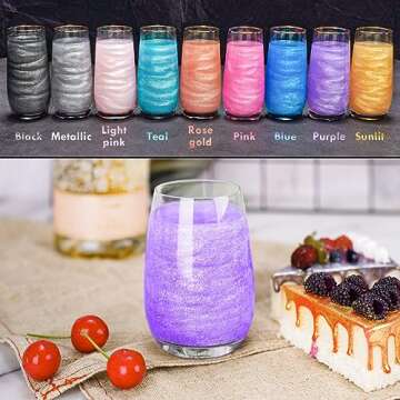 NiHome Edible Food-Grade Glimmer Powder Glitter Luster Dust Metallic Food Decorating Sprinkle Glimmery Dust for Drink Wine Beverage Cake Candy Dessert Bakery Restaurant Vegan (0.18oz/5g, Purple)
