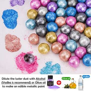 NiHome Edible Food-Grade Glimmer Powder Glitter Luster Dust Metallic Food Decorating Sprinkle Glimmery Dust for Drink Wine Beverage Cake Candy Dessert Bakery Restaurant Vegan (0.18oz/5g, Purple)