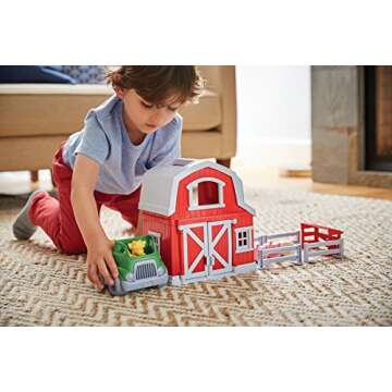Green Toys Farm Playset - 13 Piece Pretend Play, Motor Skills, Language & Communication Kids Role Pl...