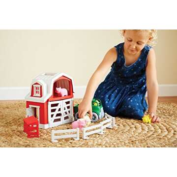 Green Toys Eco-Friendly Farm Playset for Kids 1-5