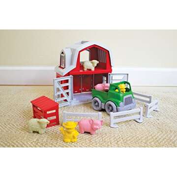 Green Toys Eco-Friendly Farm Playset for Kids 1-5