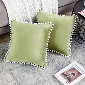 WLNUI Pillow Covers 18x18 Inch Vintage Decorative Throw Pillow Covers Decorative Square Cushion Case for Sofa Couch Chair Farmhouse Home Decor