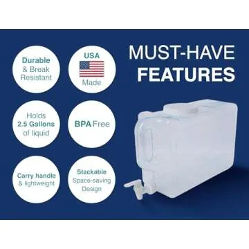 Arrow Home Products Slimline Drink Dispenser for Fridge, 2.5 Gallons