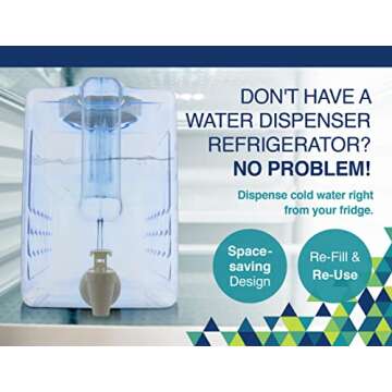 Arrow Home Products Slimline Drink Dispenser for Fridge, 2.5 Gallons