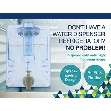 Arrow Home Products Slimline Drink Dispenser for Fridge, 2.5 Gallons