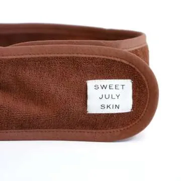 SWEET JULY SKIN Terry Headband - 100% Cotton, Reusable, Soft, Adjustable for Face Care
