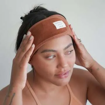 Comfortable Adjustable Cotton Terry Headband for Skincare