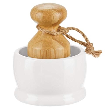 mDesign Eco-Friendly Bamboo Dish Scrub Brush Set