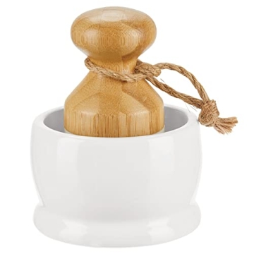 mDesign Eco-Friendly Bamboo Dish Scrub Brush Set