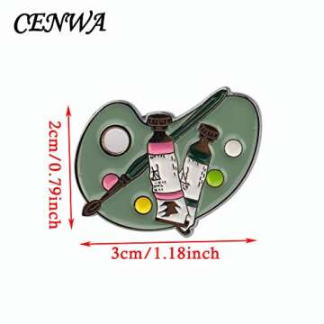 CENWA Paint Palette Artist's Brooch Pin Gift Art Teacher Gifts Artist Jewelry Art Graduation Gift