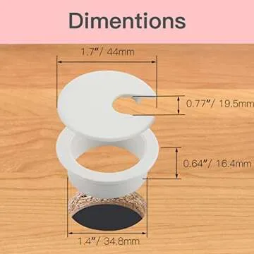 Zorveiio Desk Hole Grommet Kit with Bi-Metal Hole Saw