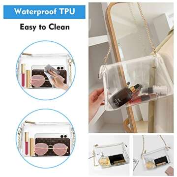 Ginogento Stadium Approved Bags for Women - PVC Clear Purse, Concert Bag