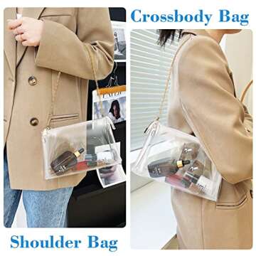 Ginogento Stadium Approved Bags for Women - PVC Clear Purse, Concert Bag