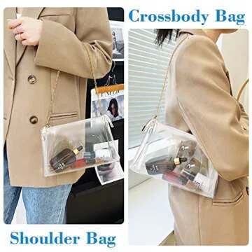 Ginogento Stadium Approved Bags for Women - PVC Clear Purse, Concert Bag