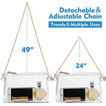 Ginogento Stadium Approved Bags for Women - PVC Clear Purse, Concert Bag