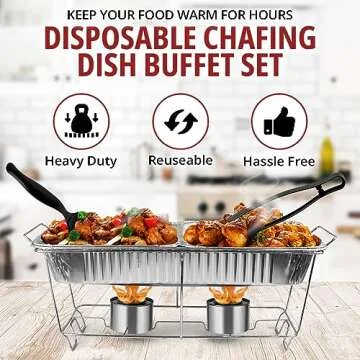 33-Piece Disposable Chafing Dish Buffet Set for Events