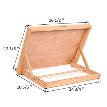 Falling in Art 5-Position Wood Drafting Table Easel for Drawing and Sketching