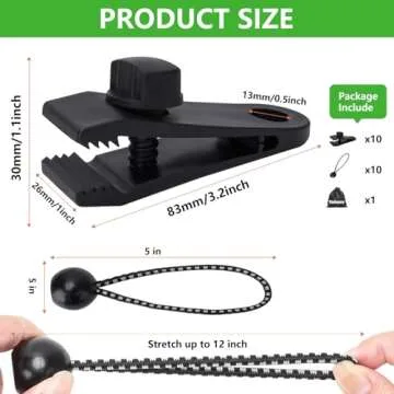 Tarp Clips Heavy Duty Lock Grip Set - 20 Pack for Secure Tarpaulin Solutions
