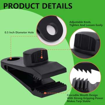 Tarp Clips Heavy Duty Lock Grip for All Outdoor Needs