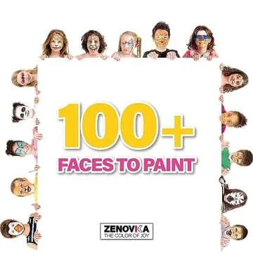 Zenovika Face Painting Kit for Kids - 26 Colors Face Paint Kit, Non-Toxic and Hypoallergenic, Stencils, Book, and Professional Halloween Makeup Kit - Safe and Easy to Use Face Paint Kit for Kids