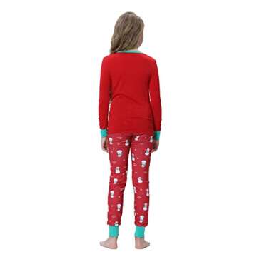 HONG HUI Matching Christmas Family Pajamas Set Holiday Santa Claus 2Pcs PJS Set