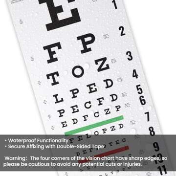 UCanSee Snellen Eye Chart with Eye Occluder & Pointer for Eye Exams