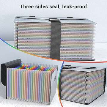 Expanding File Folders with Handle,25 Pockets Accordion File Organizer Expandable,Portable Expandable File Box,Sturdy Accordian Filing Organizer with Tab for Document Paper Bill Receipt,Diamond