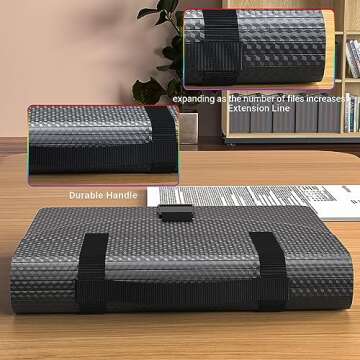 Expanding File Folders with Handle,25 Pockets Accordion File Organizer Expandable,Portable Expandable File Box,Sturdy Accordian Filing Organizer with Tab for Document Paper Bill Receipt,Diamond