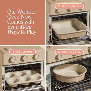 Our Place Wonder Oven Baker’s Kit – 3-Piece Toxin-Free Ceramic Nonstick Bakeware Set (8” Round...