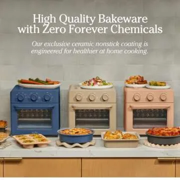 Our Place Wonder Oven Baker’s Kit – 3-Piece Toxin-Free Ceramic Nonstick Bakeware Set (8” Round, 8” Square, 6-Cup Muffin Pan) - Oven-Safe up to 450°F - Steam