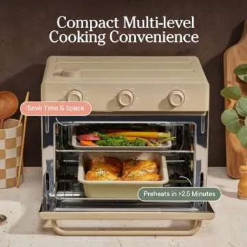 Our Place Wonder Oven Baker’s Kit – 3-Piece Toxin-Free Ceramic Nonstick Bakeware Set (8” Round, 8” Square, 6-Cup Muffin Pan) - Oven-Safe up to 450°F - Steam