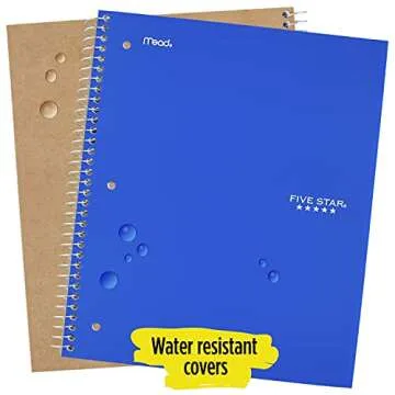 Five Star Spiral Notebook, 5-Subject, Tidewater Blue