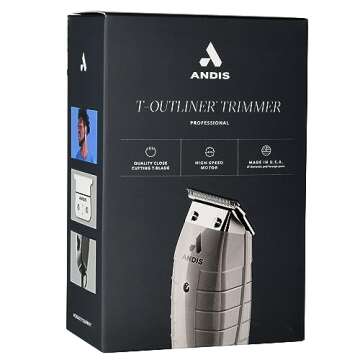 Andis Professional T-Outliner Beard/Hair Trimmer with T-Blade, Gray, Model GTO (04710) with a BeauWis Blade Brush