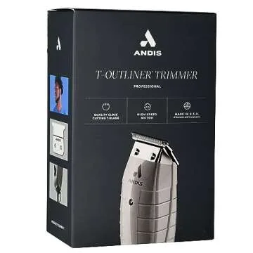 Andis Professional T-Outliner Beard/Hair Trimmer with T-Blade, Gray, Model GTO (04710) with a BeauWis Blade Brush