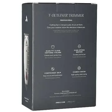Andis Professional T-Outliner Beard/Hair Trimmer with T-Blade, Gray, Model GTO (04710) with a BeauWis Blade Brush