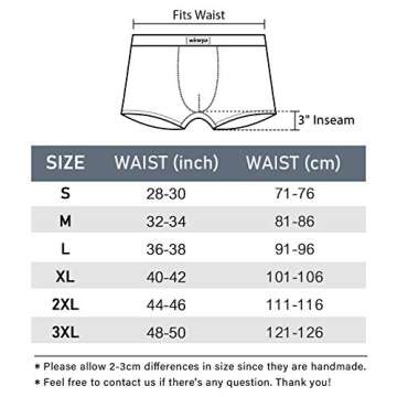 wirarpa Men's Breathable Micro Modal Trunk Underwear Covered Waistband Microfiber Underpants Short Leg Solid Color, Medium