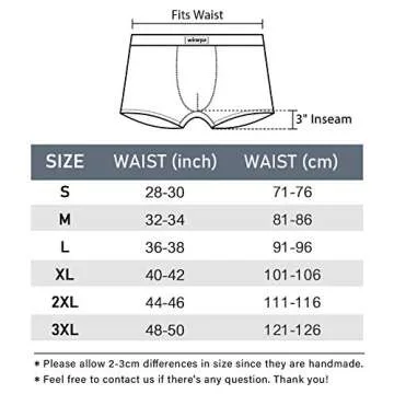 wirarpa Men's Breathable Micro Modal Trunk Underwear Covered Waistband Microfiber Underpants Short Leg Solid Color, Medium