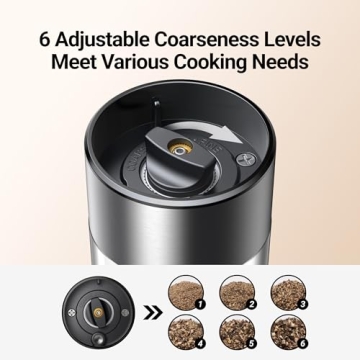 Electric Salt and Pepper Grinder Set - Rechargeable & Adjustable Coarseness