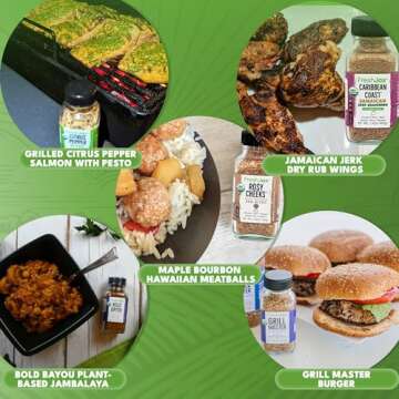 FreshJax Barbecue Seasoning Gift Set | 5 Sampler Sized BBQ Spices and Seasonings | Grilling Christmas Gifts for Men | Grill Seasoning Gift Set in a Giftable Box