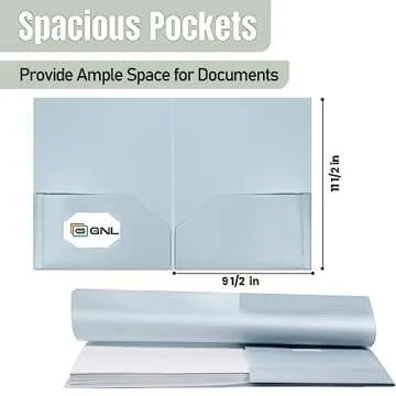 GNL Plastic Folders with Pockets, Pack of 5, Muted Pastel Colors, Heavy Duty 2 Pocket File Folders Letter Size, Pocket Folders for School, Home, and Office