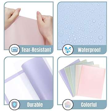 GNL Plastic Folders with Pockets, Pack of 5, Muted Pastel Colors, Heavy Duty 2 Pocket File Folders Letter Size, Pocket Folders for School, Home, and Office