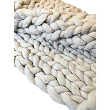 A Vision to Remember Large Chunky Knit Throw Blanket with Thick Acrylic Wool Yarn, Perfect for Bed, Chair, Sofa, Handmade