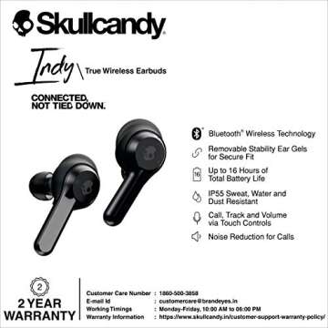 Skullcandy Indy True Wireless In-Ear Earbuds - Black