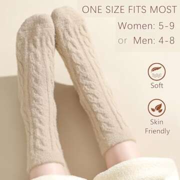 Fuzzy Crew Socks for Winter Comfort and Style 5-Pack
